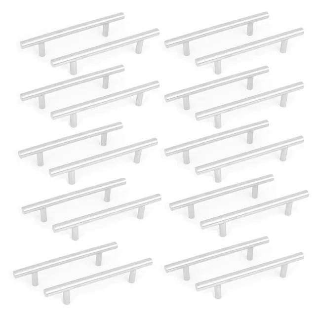 Poignée porte brossé Cuisine Armoire Cabinet T-Bar 20Pcs Acier Inox Tiroir 6"