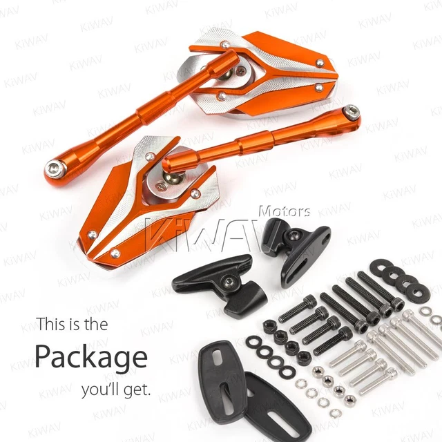 Rétroviseurs orange VIPER base noir pour Ducati 1299 Panigale S 15'-16'