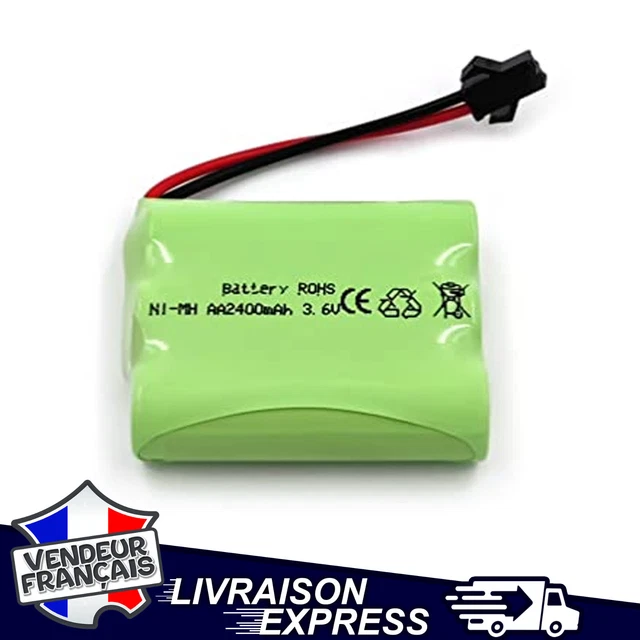 YUNIQUE Batteria Ricaricabile 7.2V 2400mAh Ni-MH Per Auto RC: Con Connettore SM-2P E Cavo USB, Verde