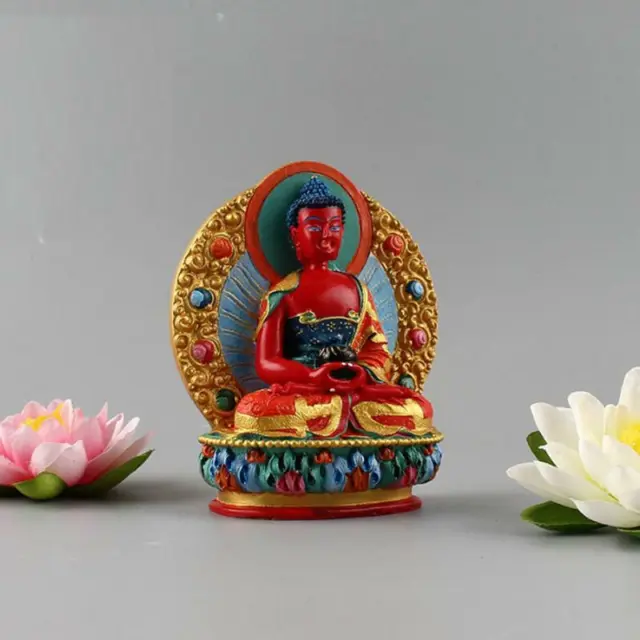 Tibetan Buddhism Amitabha Buddha Statue Feng Shui Resin Semicircle Hand-painted
