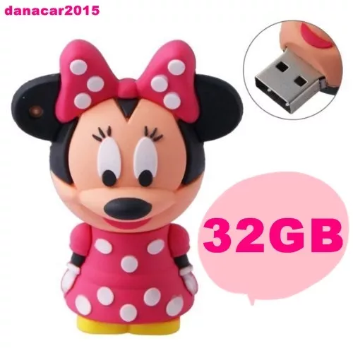 Pen Drive Pendrive De Minnie Mouse Rosa 32Gb 32 Gb Memoria Usb(4 8 16 64 Mickey)