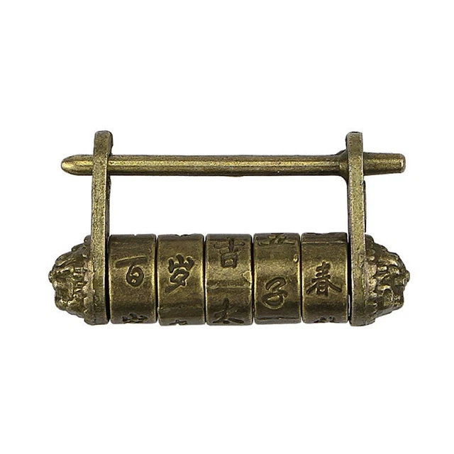 Lucchetto con chiave in lega di zinco cinese vintage antico bronzo combinato retrò JeweUL