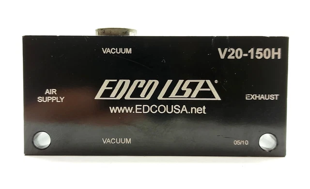EDCO USA V20-150H Vacuum Pump/Generator, 26.7in-HG, 80PSI, 1/4"NPT