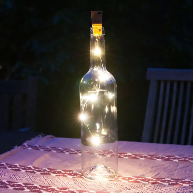 Grafner LED Korken Lichterkette Flaschenbeleuchtung Flaschenlicht Weinflasche