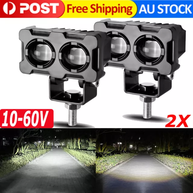 2x LED Motorcycle Spot Lights Auxiliary Headlight Spotlight Driving Fog Lamp 40W