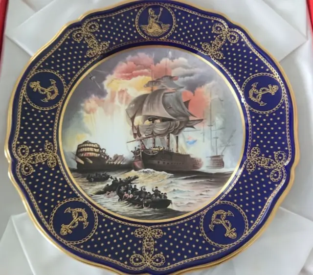 1982 Ltd Edition  Spode Maritime England Cabinet Plate. "The Battle of the Nile"