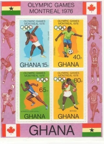 Ghana 1976 - Montreal Olympics IMPERF - Souvenir Stamp Sheet Scott #587 - MNH