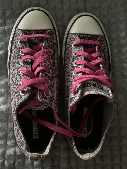 CONVERSE ALL STAR Pink Grey leopard print ladies UK 6 4.99