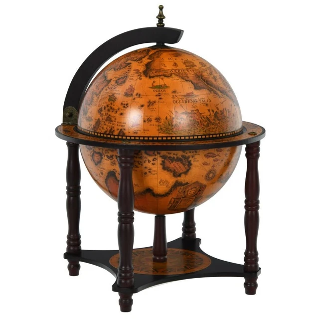 Wine Bar Globe Stand Liquor Bottle Century Wood Shelf Rack Cabinet Map 23 ınch Wine Bar Globe Stand Liquor Bottle Century Wood Shelf Rack Cabinet Map 23 ınch