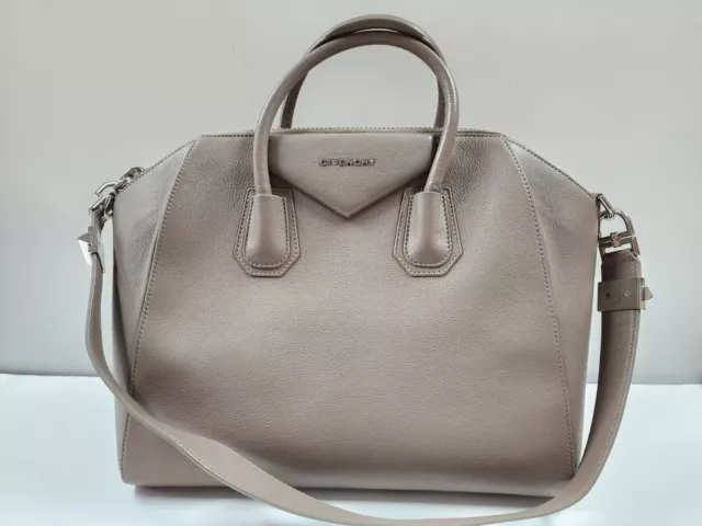 **AUTHENTIC** Givenchy Antigona Bag Medium Toupe Box Leather MSRP $2650