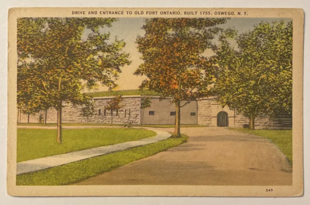 Vintage Postcard, Entrance To Old Fort Ontario, Oswego NY