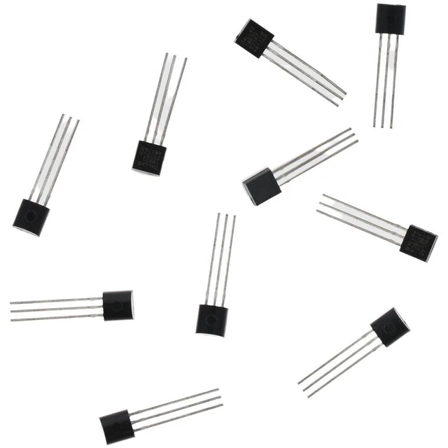 10PCS BLACK TO-92 3 Pins Wire 18B20 Temperature IC Sensor DS18B20 ...