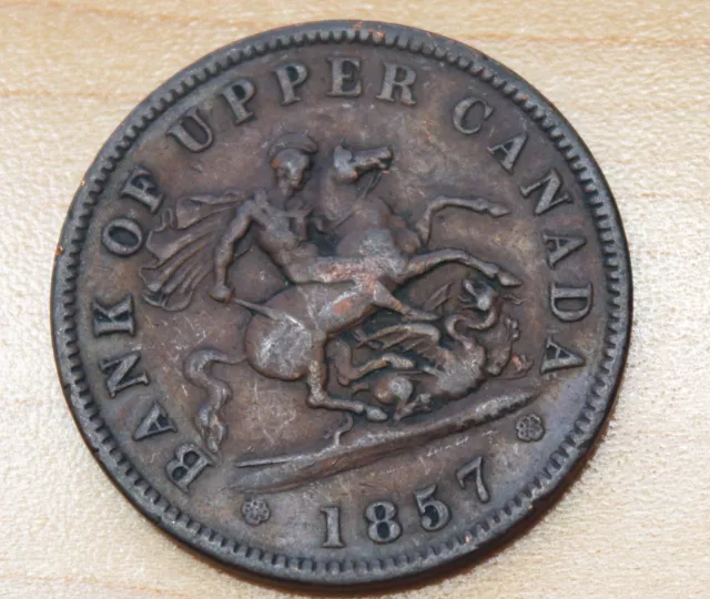 1857 Bank Of Upper Canada One Penny Token