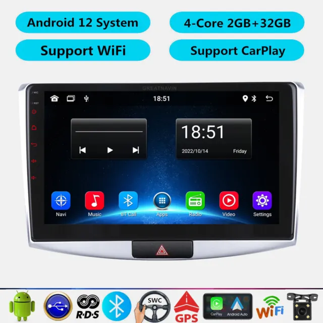 Android 12 Head Unit Stereo Sat Nav Radio WiFi BT 10.1" for VW Passat CC B6 B7