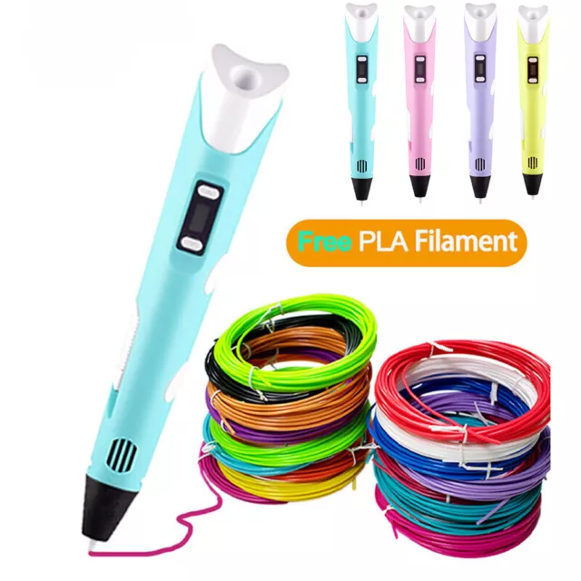 3D Pen Kids 3D Drawing Printing Pencil LCD Screen With PLA Filament Gift Toys