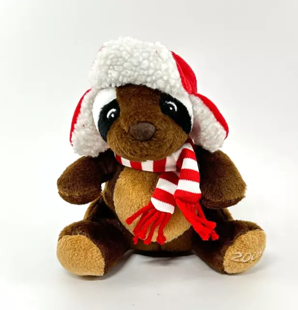 Sears Charity 2009 Christmas Plush Reginald Racoon Bean Bag Toy 6 Inch No Tag