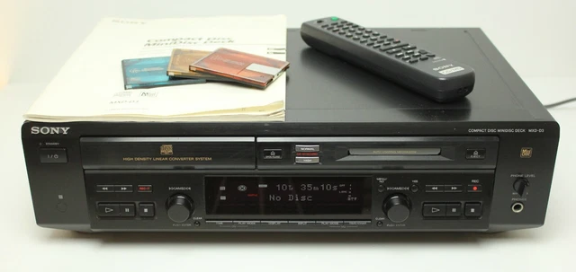 Sony MXD-D3 Mini-Disc Recorder CD-Player Kombi mit Fernbedienung + 3 Mini Discs