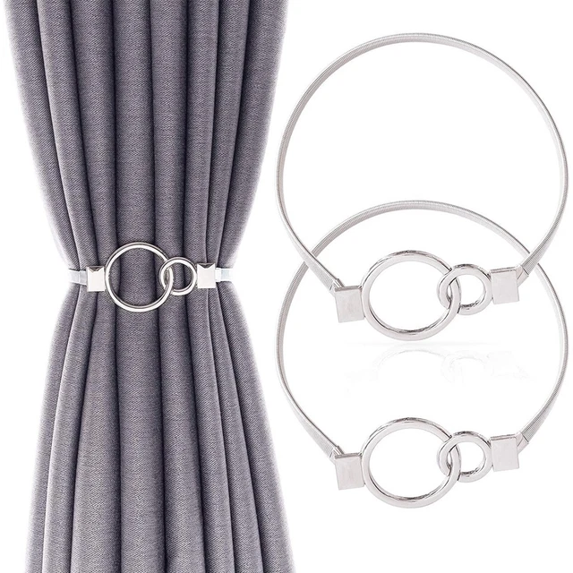 Beautiful Alloy Clip Buckle Holdbacks Curtain Tieback Sliver Set of 2 Pcs