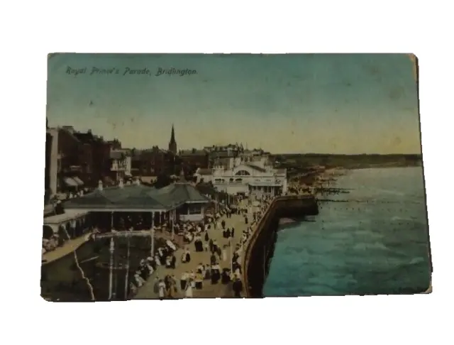 Bridlington, Royal Prince's Parade, 1912 Colour Postcard, Yorkshire