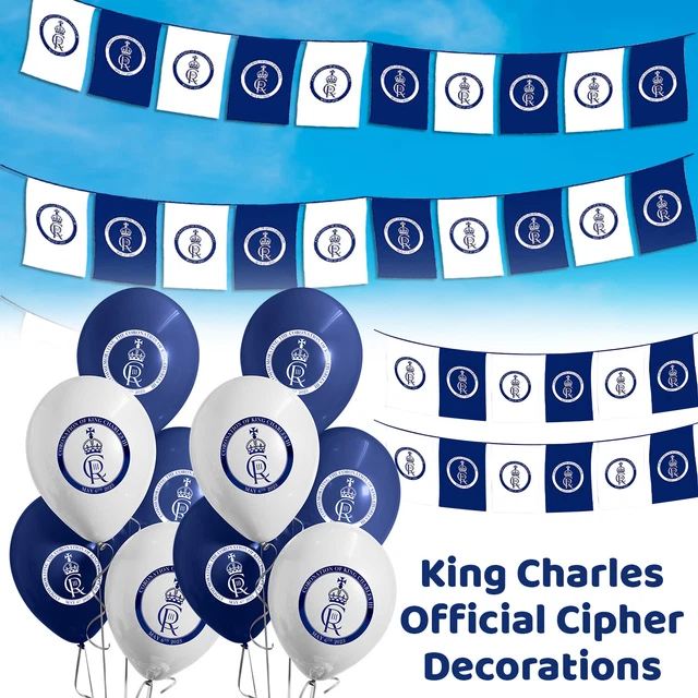 King Charles III Coronación Globos Fiesta Guirnalda Real Calle Decoración