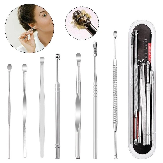 Extracción duradera de cerumen eliminación de cerumen acero inoxidable kit cerumen