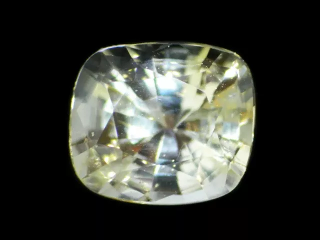 CERTIFIED YELLOW SAPPHIRE UNHEATED CUSHION 1.31 Cts NATURAL SRI LANKA GEMSTONE