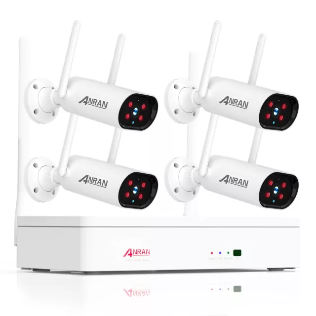 ANRAN 3MP 8CH NVR Wireless Security Camera System WiFi CCTV Outdoor Home Plug-in