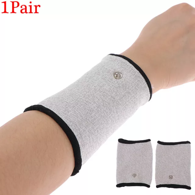 1Pair Conductive Wrist Electrode Massage Wristband Tens Machine Bracers Guar-wf