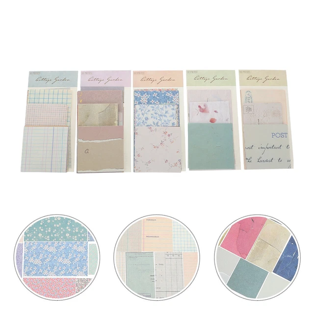 5 Sets Taschenrohpapier Alte DIY-Papiere Scrapbook-Papiere Dekoratives Papier