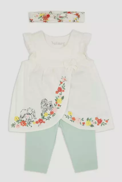 Baby Girls Outfit Summer Spring 3 Piece Flower Print Set Nutmeg Safari Floral