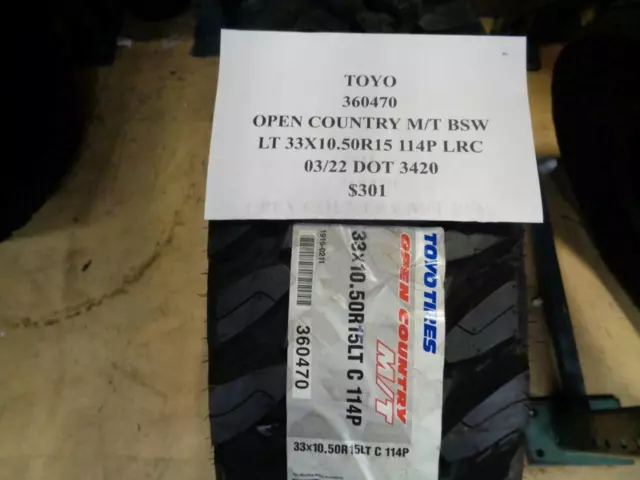 2 New Toyo Open Country Mt 33 10.5 15 114P Lrc 6Ply Mud Terrain Tires 360470