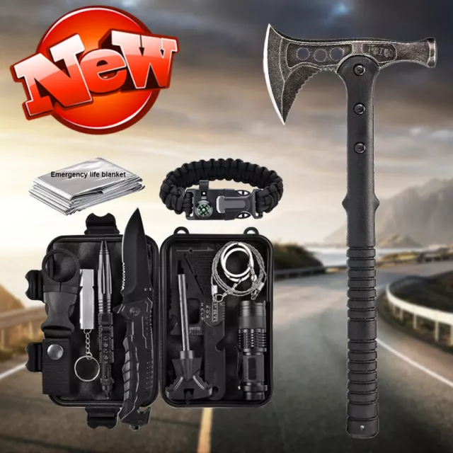 Tactical Camping Axe Hunting Hatchet Survival Tomahawk Kit Outdoor Gear Tools