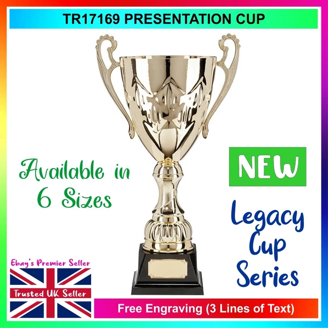 GOLD PRESENTATION CUP / Sports Engraved Trophy Award / FREE ENGRAVING