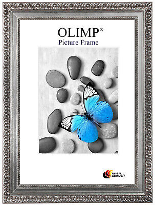 in MDF Fatta a Mano con lastra di Vetro Artificiale antiriflesso a Prova di Rottura e Robusta Parete Posteriore in MDF FRAMO35 50x70 Cornice Blu Argento Oro Larghezza Cornice: 35 mm 