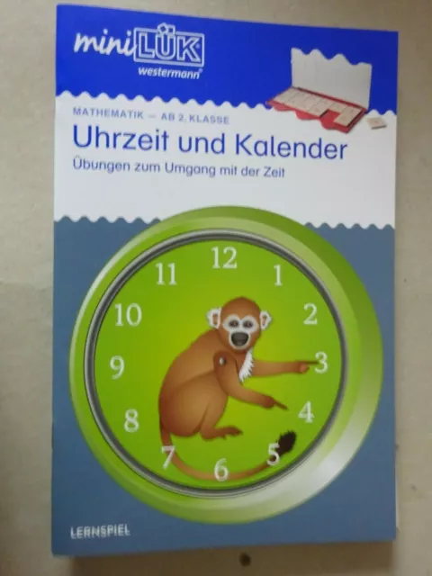 XXXX mini Lük Heft , Uhrzeit und Kalender , 2. Klasse , NEU