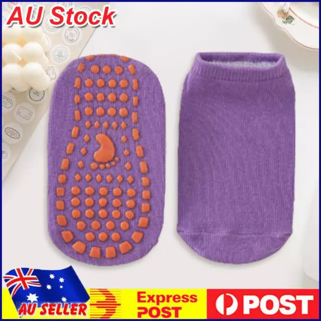 Ankle Socks Comfortable Parent-Child Socks for Yoga Barre Pilates (Purple L)