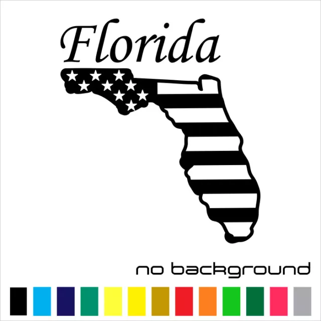 Florida Map Sticker Vinyl Decal - US State USA Flag Wall Car Window Laptop