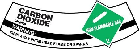 Accuform Mcslcag Cylinder Label, 2 In H, 5 1/4 In W, Vinyl, Arch, English,