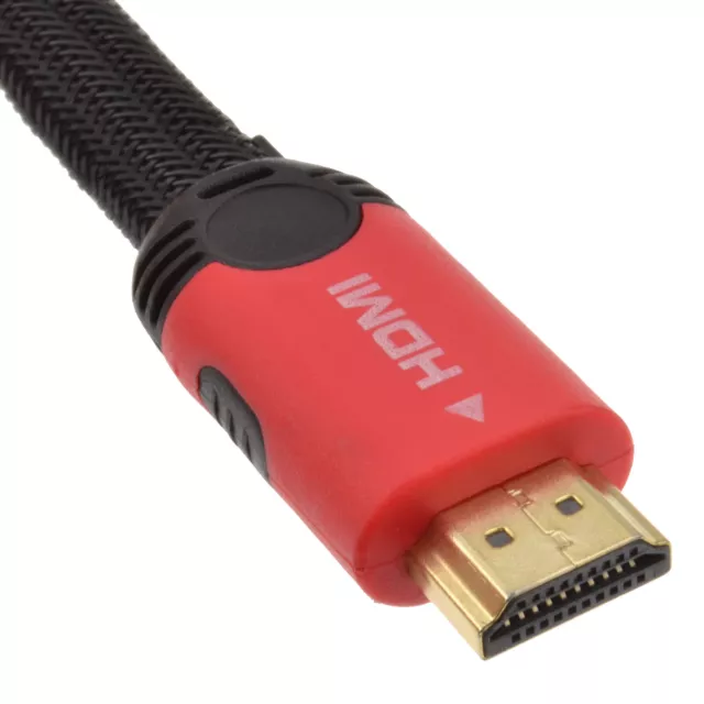 2m 1.4 Flat HDMI For HD TV High Speed Lead Cable Red