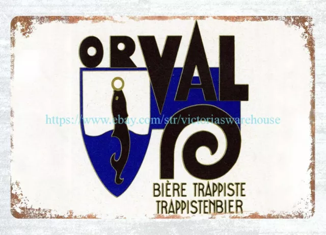 indoor outdoor wall hangings Orval Beer metal tin sign