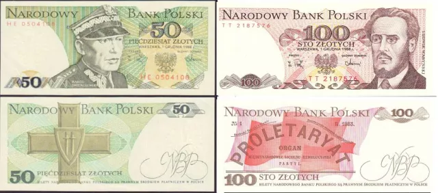 50 And 100 Zlotych - Banknotes From Poland  - Mint Unc Condition - Polish Zloty