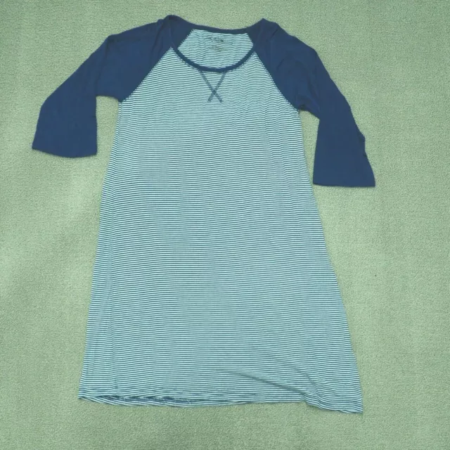 Marilyn Monroe Shirt Dress Women size M Blue Stripe 3/4 Sleeve Knee length