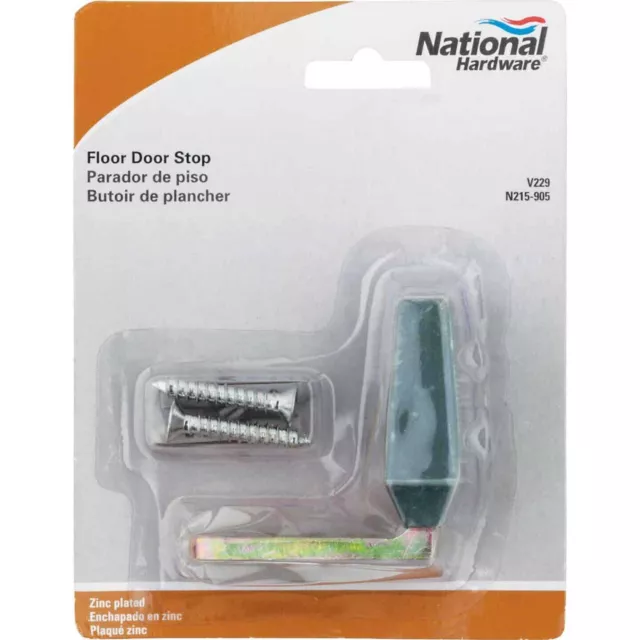 FLOOR DOOR Stop, No N215-905,  National Mfg, ZINC PLATED -HARDWARE INCLUDED