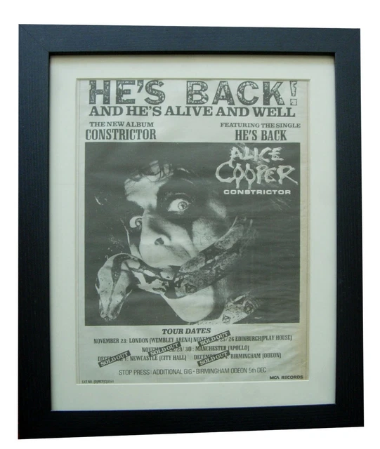 alice-cooper-constrictor-tour-poster-ad-original-1986-framed-express