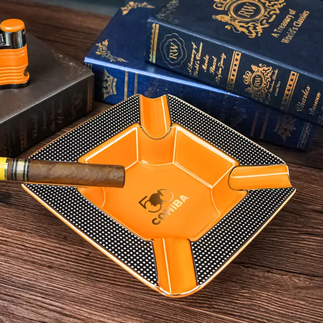 CIGAR ASHTRAY LARGE Ring Gauge cigar ashtrays for indoor and outdoor 4  cigars $39.99 - PicClick