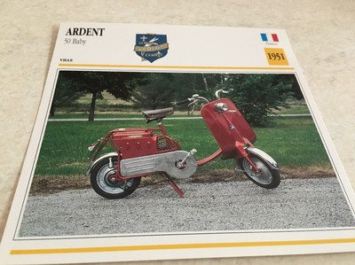 Ardent Porta Carte Motocicletta Ardent Scooter 50 Cc Baby 1951 Collezione Atlas 