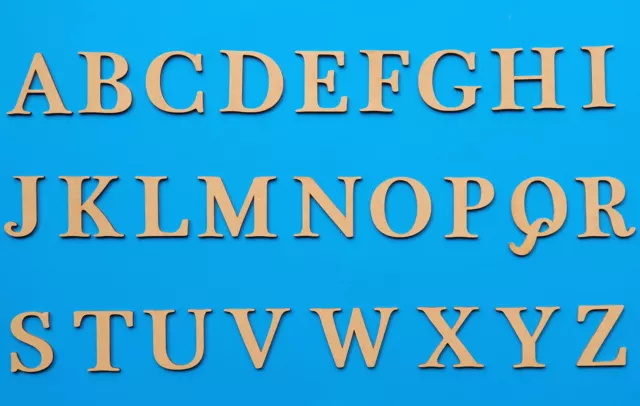 Wooden Letters Large Small Bold Cherokee Style 3-30cm, 3mm Thick MDF Craft Signs