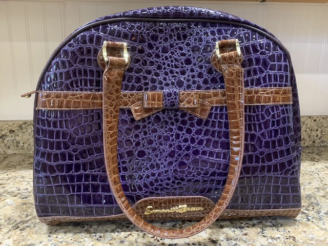 Samantha Brown Carry On Bag Faux Croc Purple