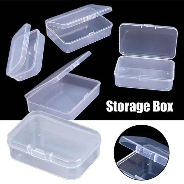Mini caja cuadrada de plástico transparente pequeña contenedor de almacenamiento de joyas caja de cuentas'