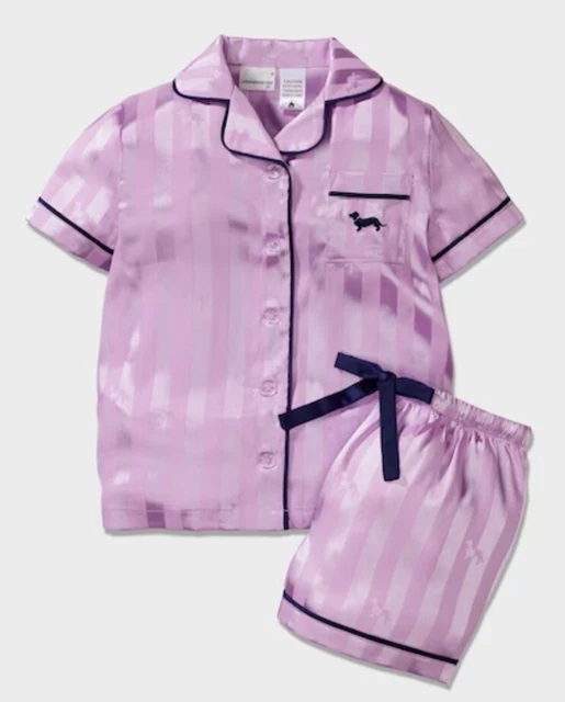 BNWT PETER ALEXANDER Girls Kids Satin Pj Set Size 14 (Lilac) Rrp